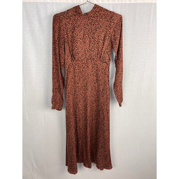 Free People Dress Cocoa Loveless Leopard Midi Animal Print Maximalist Sexy Wild - Picture 1 of 6